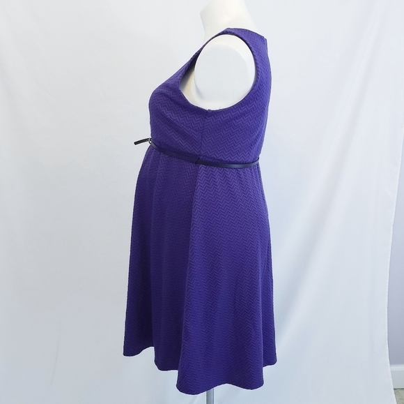 NWOT Motherhood Maternity Sleeveless A-Line Purple Chevron - Picture 3 of 11